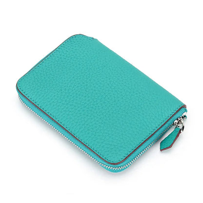 Genuine Leather Short Wallet Women Card Holders Luxury Brand Design Fashion Small Coin Purse Zipper Cowhide Men Slim Money Bag