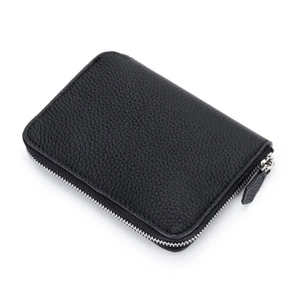 Genuine Leather Short Wallet Women Card Holders Luxury Brand Design Fashion Small Coin Purse Zipper Cowhide Men Slim Money Bag