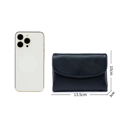 Genuine Leather Short Women's Purse Soft Cowhide Clutch Large Capacity Storage Bag