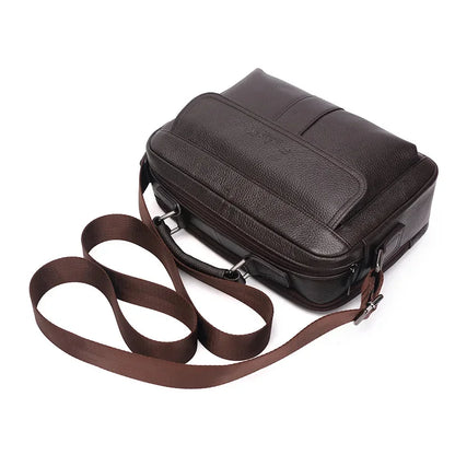 Genuine Leather Shoulder Cross Body Tote For Men Handbag Business Briefcase Male Real Cowhide Top Handle Sling Messenger Bag