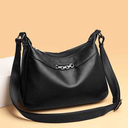 Genuine Leather Shoulder Crossbody Bag For Women 2023 High Quality Cow Leather Ladies Handbag Vintage Large Female Messenger Sac
