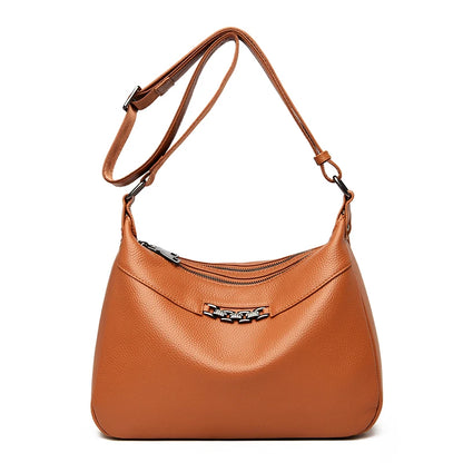 Genuine Leather Shoulder Crossbody Bag For Women 2023 High Quality Cow Leather Ladies Handbag Vintage Large Female Messenger Sac