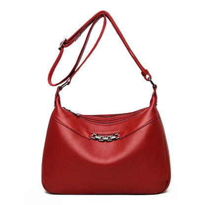 Genuine Leather Shoulder Crossbody Bag For Women 2023 High Quality Cow Leather Ladies Handbag Vintage Large Female Messenger Sac