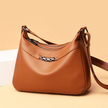 Genuine Leather Shoulder Crossbody Bag For Women 2023 High Quality Cow Leather Ladies Handbag Vintage Large Female Messenger Sac