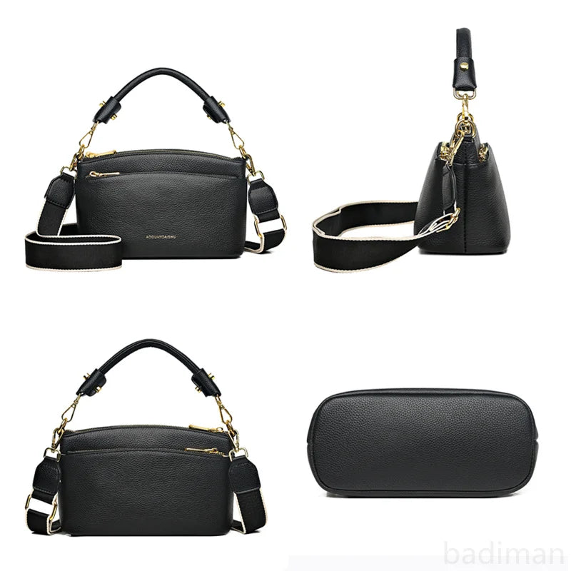 Genuine Leather Shoulder Crossbody Bag For Women 2023 High Quality Cow Leather Women's Handbag Luxury Small Female Messenger Bag