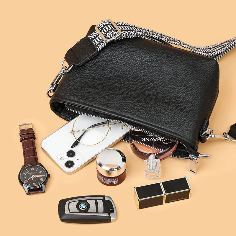 Genuine Leather Shoulder Crossbody Bag For Women 2024 High Quality Cow Leather Women's Handbag Luxury Small Female Messenger Bag