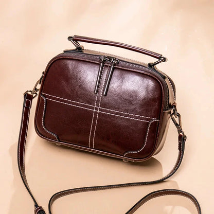 Genuine Leather Shoulder Crossbody Bag Tote Handbag Casual Fashion High Quality Natural Skin Top Handle Messenger Women Bags