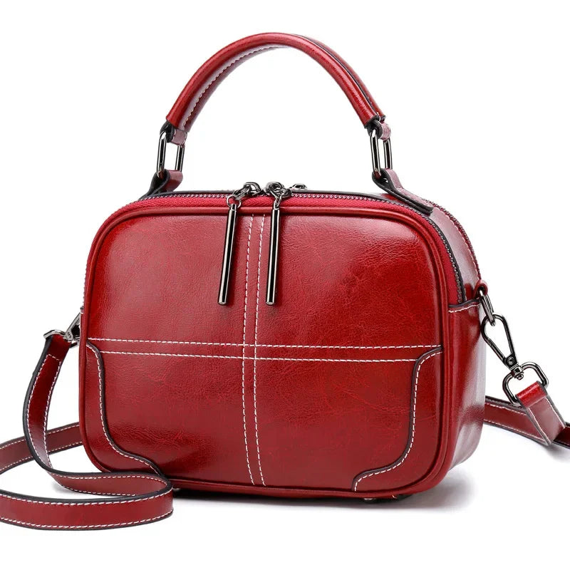 Genuine Leather Shoulder Crossbody Bag Tote Handbag Casual Fashion High Quality Natural Skin Top Handle Messenger Women Bags