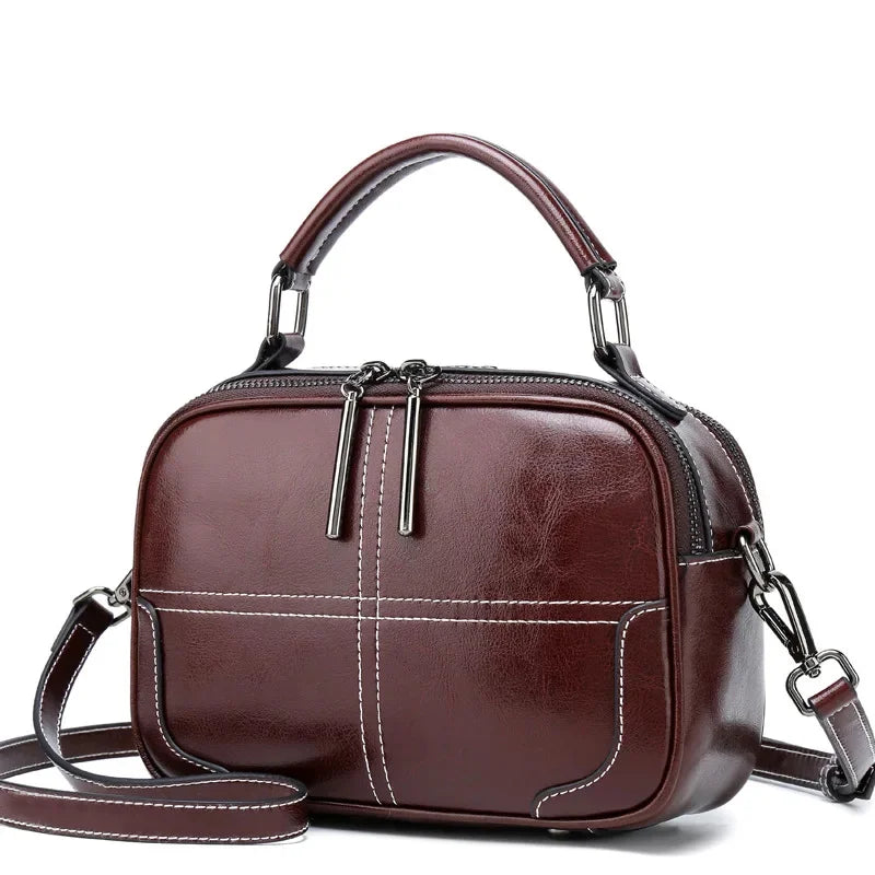 Genuine Leather Shoulder Crossbody Bag Tote Handbag Casual Fashion High Quality Natural Skin Top Handle Messenger Women Bags