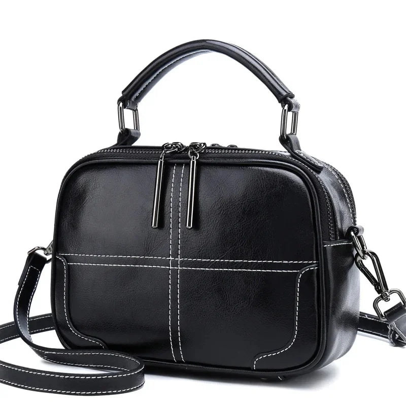 Genuine Leather Shoulder Crossbody Bag Tote Handbag Casual Fashion High Quality Natural Skin Top Handle Messenger Women Bags
