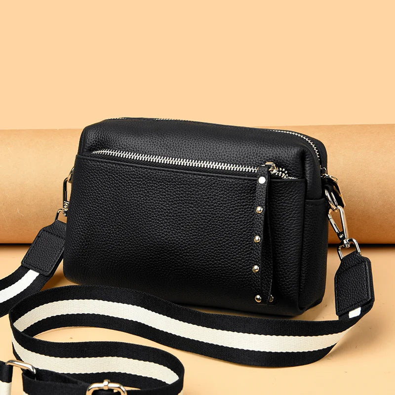 Genuine Leather Shoulder Crossbody Bags for Women 2023 Luxury Designer Casual Female Purses and Handbags Ladies Messenger Bags