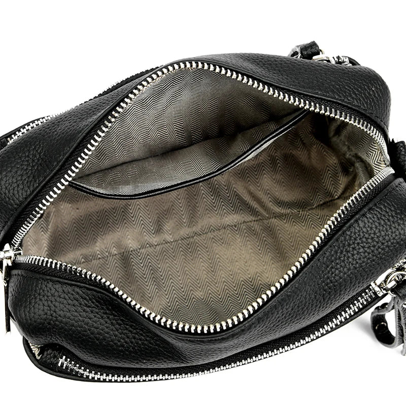Genuine Leather Shoulder Crossbody Bags for Women 2023 Luxury Designer Casual Female Purses and Handbags Ladies Messenger Bags