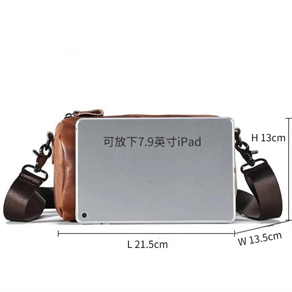 Genuine Leather Street Trend Cowhide Men's Inclined Shoulder Bag