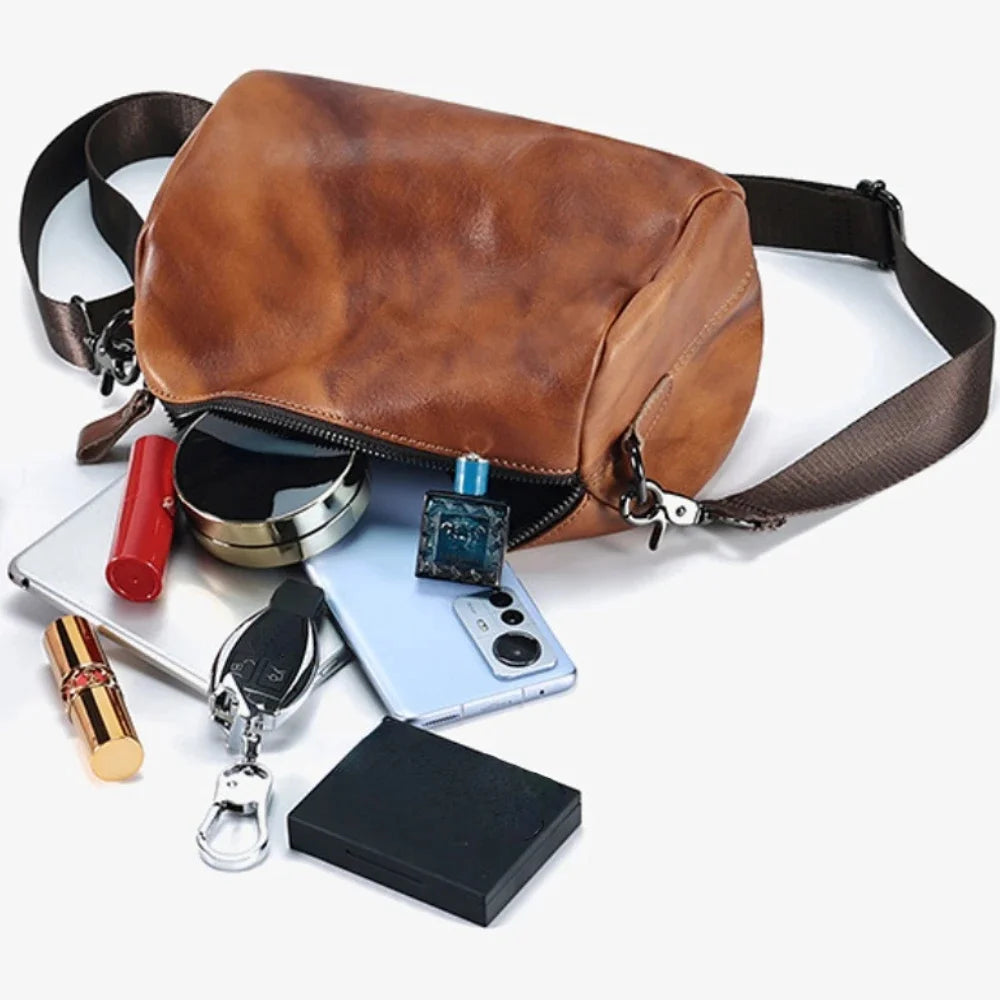 Genuine Leather Street Trend Cowhide Men's Inclined Shoulder Bag