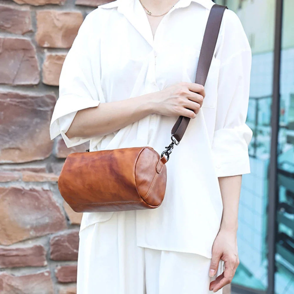 Genuine Leather Street Trend Cowhide Men's Inclined Shoulder Bag