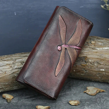 Genuine Leather Tanner Clutch Purse ID/Credit Card Cash Holder Vintage Lady Real Cowhide Weave Coin Money Long Wallets