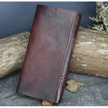 Genuine Leather Tanner Clutch Purse ID/Credit Card Cash Holder Vintage Lady Real Cowhide Weave Coin Money Long Wallets