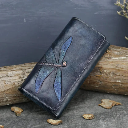 Genuine Leather Tanner Clutch Purse ID/Credit Card Cash Holder Vintage Lady Real Cowhide Weave Coin Money Long Wallets