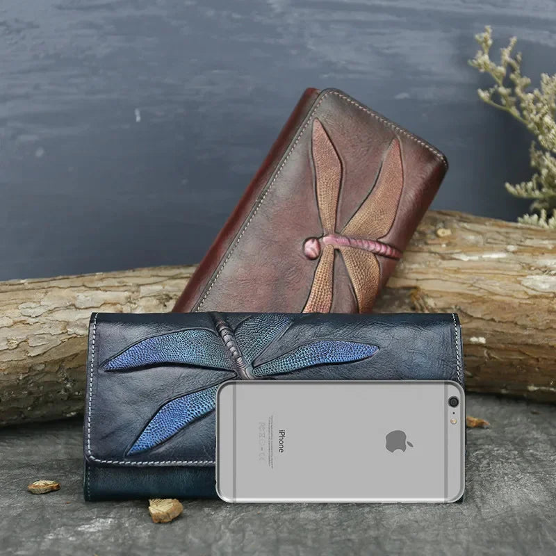 Genuine Leather Tanner Clutch Purse ID/Credit Card Cash Holder Vintage Lady Real Cowhide Weave Coin Money Long Wallets