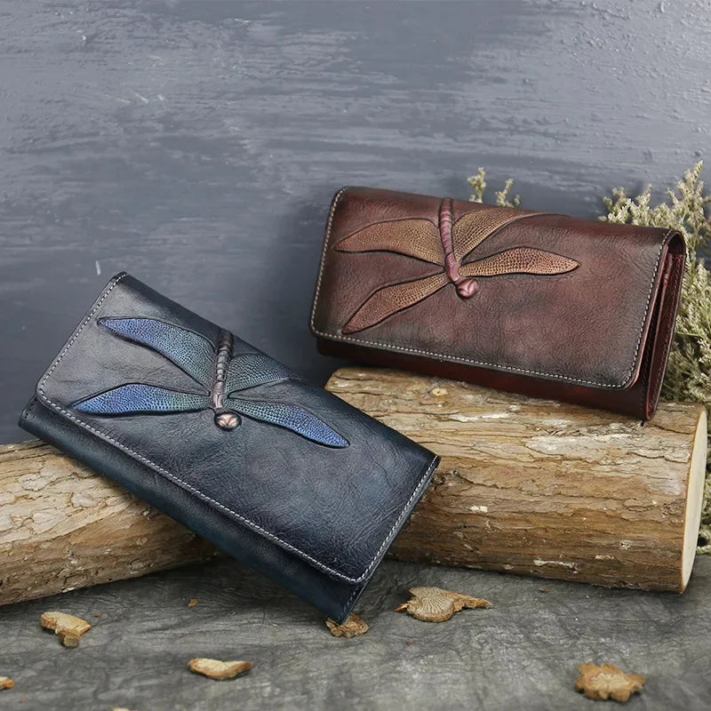 Genuine Leather Tanner Clutch Purse ID/Credit Card Cash Holder Vintage Lady Real Cowhide Weave Coin Money Long Wallets