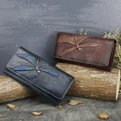 Genuine Leather Tanner Clutch Purse ID/Credit Card Cash Holder Vintage Lady Real Cowhide Weave Coin Money Long Wallets