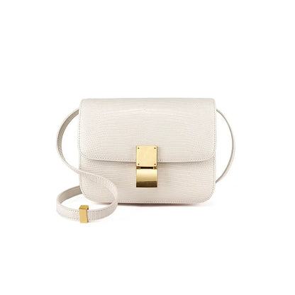 Genuine Leather Tofu Bag Vintage Classic Solid Elegant Small Square Crossbody Shoulder Bag 2024 New All-match Commuter Purses