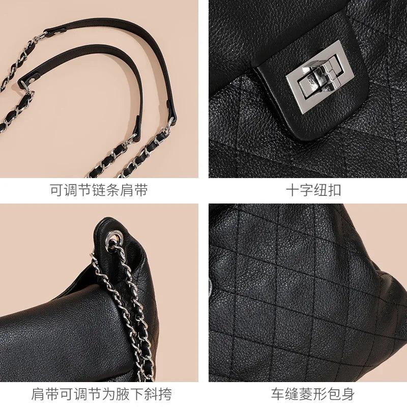 Genuine Leather Tote Bag Large Capacity First Layer Cowhide Spring Style Women's Shoulder Bag Luxury Designer Handbag