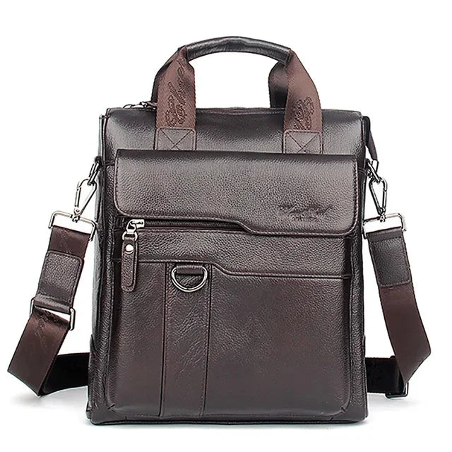 Genuine Leather Tote Handbag Messenger Briefcase Bag for Men Fashion Male Real Cowhide Business Cross Body Shoulder Bags