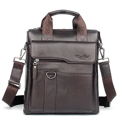 Genuine Leather Tote Handbag Messenger Briefcase Bag for Men Fashion Male Real Cowhide Business Cross Body Shoulder Bags