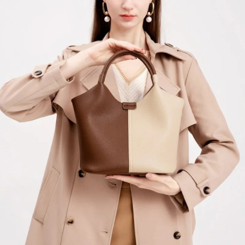 Genuine Leather Totes Bag 2024 Autumn New High-capacity Crossbody Shoulder Bags Y2k Grunge Underarm Handbags Commuter Purses