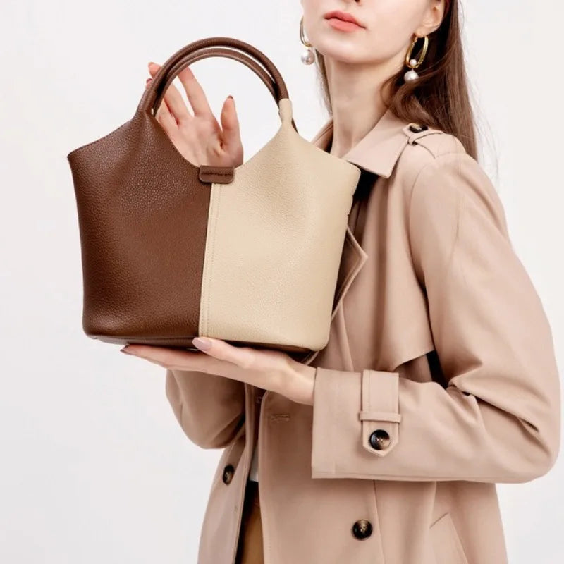 Genuine Leather Totes Bag 2024 Autumn New High-capacity Crossbody Shoulder Bags Y2k Grunge Underarm Handbags Commuter Purses