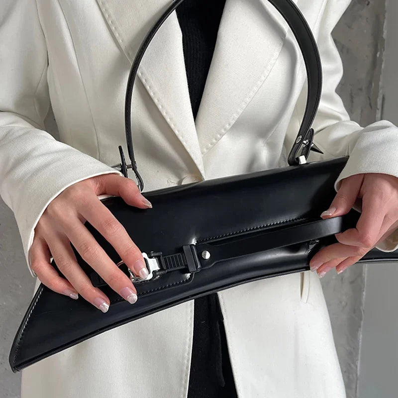 Genuine Leather Underarm Bag Luxury Designer Handbags For Women 2024 New In Fashion High Quality Silver Color Lady Shoulder Bags