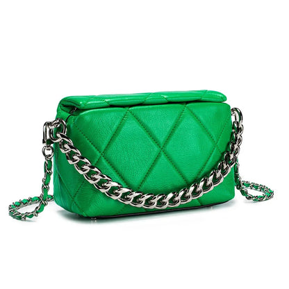Genuine Leather Versatile Crossbody Fashionable Small Square Chain Bag