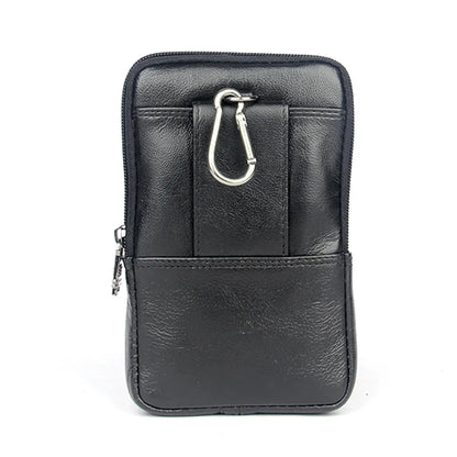Genuine Leather Waist Cell/Mobile Phone Case Cover Hip Bags for Men Pocket Real Cowhide Purse Hook Bum Belt Bag Fanny Pack