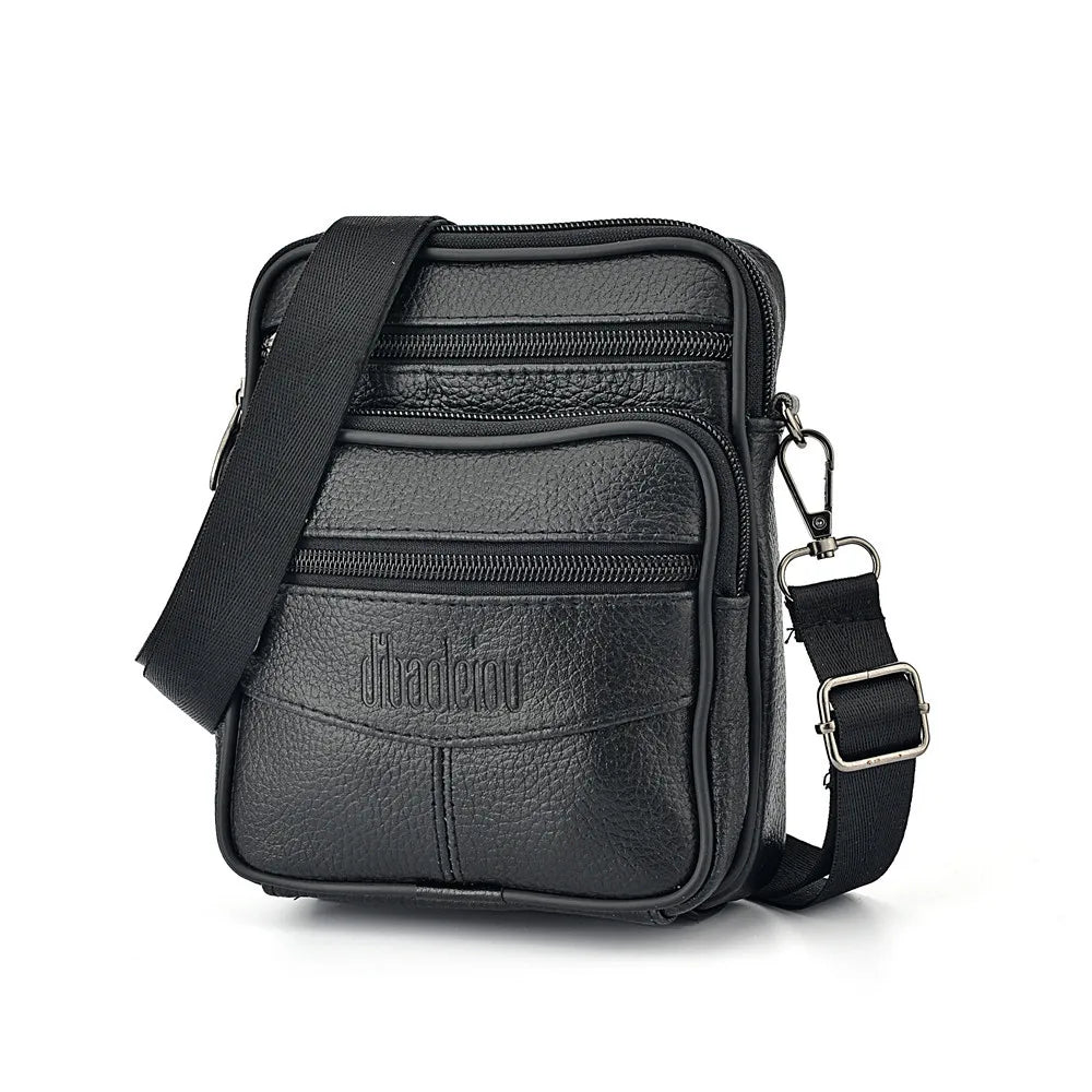 Genuine Leather Waist bag Man Small Purses and handbags Male Fashion Shoulder Bags Mini crossbody bags cell phone pouch