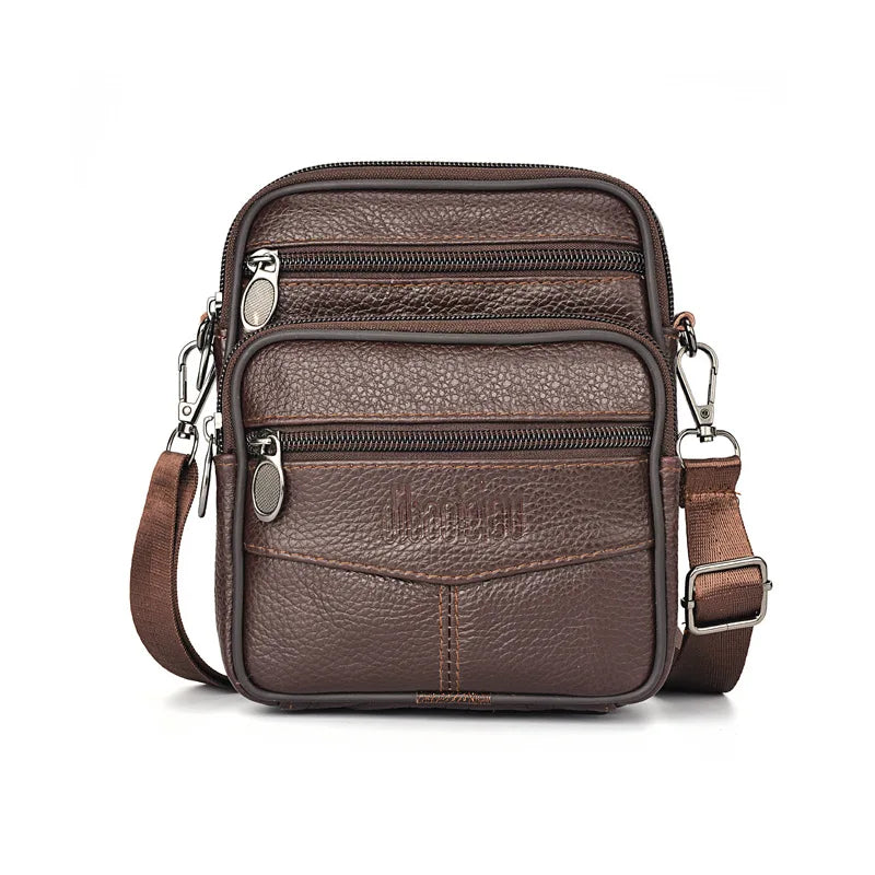 Genuine Leather Waist bag Man Small Purses and handbags Male Fashion Shoulder Bags Mini crossbody bags cell phone pouch