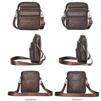 Genuine Leather Waist bag Man Small Purses and handbags Male Fashion Shoulder Bags Mini crossbody bags cell phone pouch