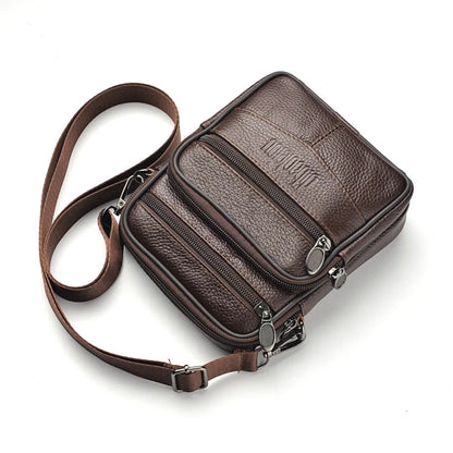 Genuine Leather Waist bag Man Small Purses and handbags Male Fashion Shoulder Bags Mini crossbody bags cell phone pouch