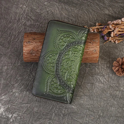 Genuine Leather Wallet Clutch Bag For Women ID/Credit Card Cash Holder Retro Lady Female Real Cowhide Money Bags Wrist Purse