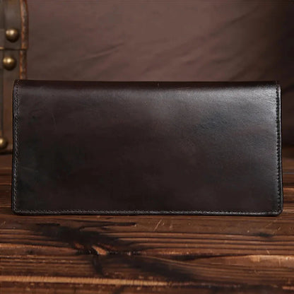 Genuine Leather Wallet Long Purse for Men Designer Casual Male Real Cowhide Bifold Coin Pocket Card Holder Clutch Money Bag