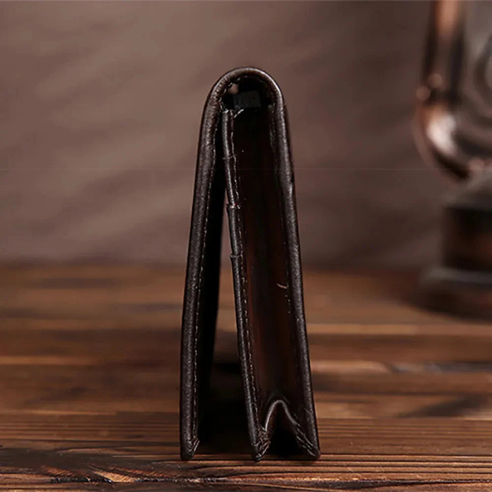 Genuine Leather Wallet Long Purse for Men Designer Casual Male Real Cowhide Bifold Coin Pocket Card Holder Clutch Money Bag
