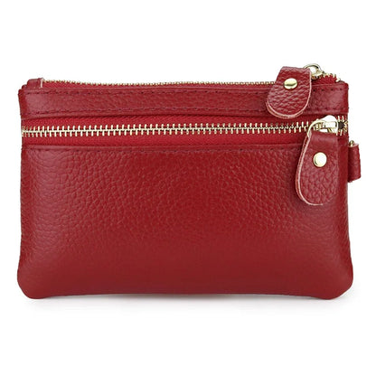 Genuine Leather Wallets Zipper Purse Unisex Car Holders Buckle Male Keychain women Organizer Housekeeper Holde