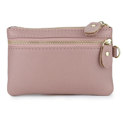 Genuine Leather Wallets Zipper Purse Unisex Car Holders Buckle Male Keychain women Organizer Housekeeper Holde