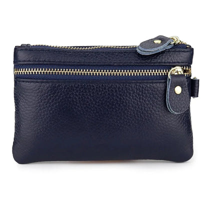 Genuine Leather Wallets Zipper Purse Unisex Car Holders Buckle Male Keychain women Organizer Housekeeper Holde