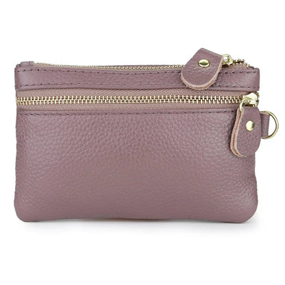 Genuine Leather Wallets Zipper Purse Unisex Car Holders Buckle Male Keychain women Organizer Housekeeper Holde