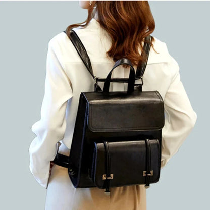 Genuine Leather Women Backpack Book School Laptop Bag Travel Oil Wax Cowhide Fashion One Shoulder Camputer Bags Daypack Rucksack