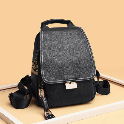 Genuine Leather Women Backpack High Quality Cowhide Backpacks for Teenage Girls School Bag large capacity Female shoulder bags