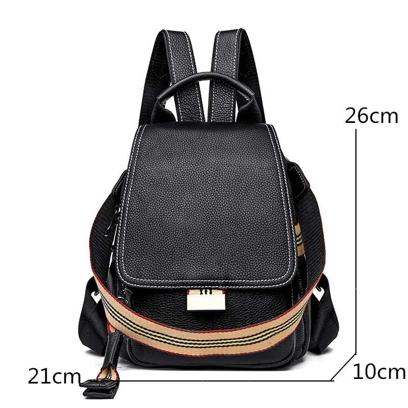 Genuine Leather Women Backpack High Quality Cowhide Backpacks for Teenage Girls School Bag large capacity Female shoulder bags