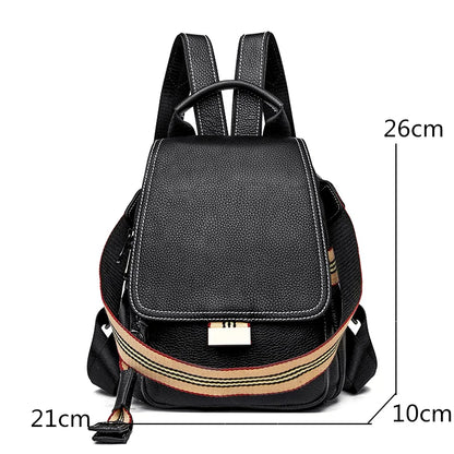 Genuine Leather Women Backpack High Quality Cowhide Backpacks for Teenage Girls School Bag large capacity Female shoulder bags