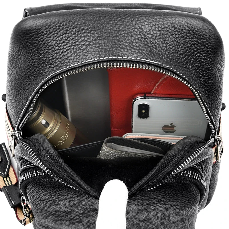 Genuine Leather Women Backpack High Quality Cowhide Backpacks for Teenage Girls School Bag large capacity Female shoulder bags